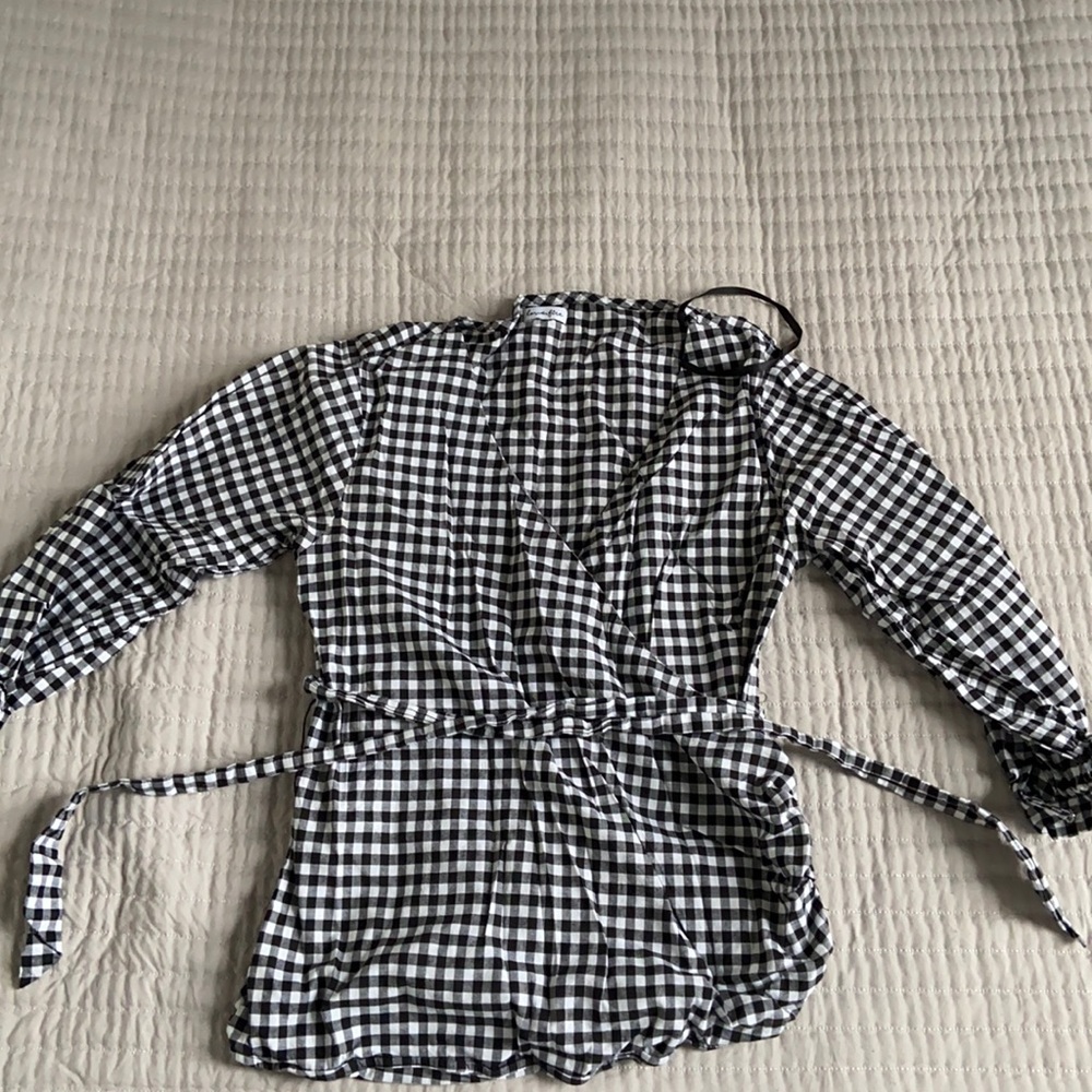 Nordstrom Brand Black Checkered Blouse